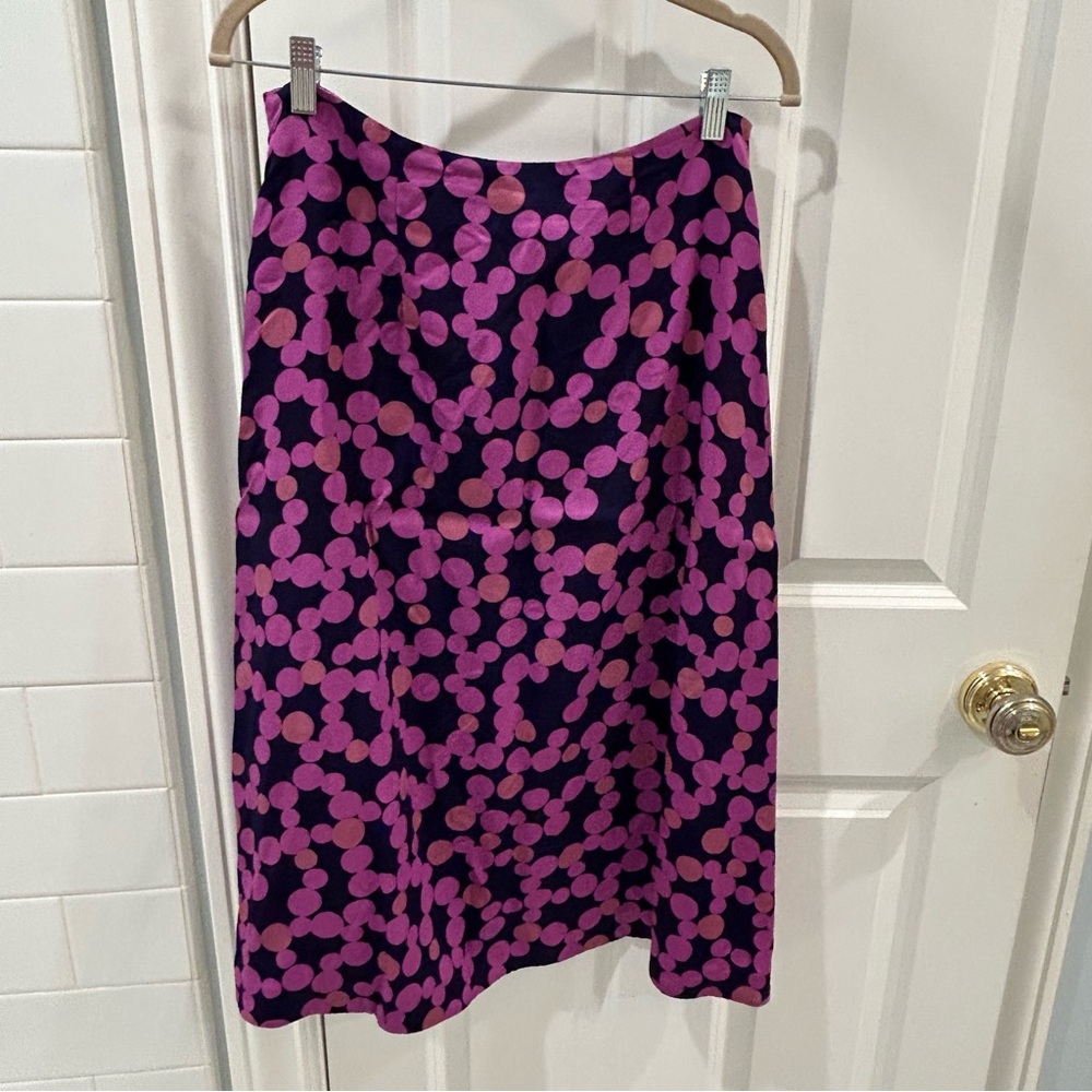 Anthropologie Maeve Zadie Lace Up Midi Skirt Purple Polka Dot Sz 8 - Picture 10 of 11